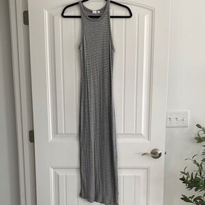 GAP Gray Striped Maxi Dress